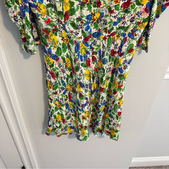 Saloni Floral Lemon Mini Dress 8 - Picture 9 of 16